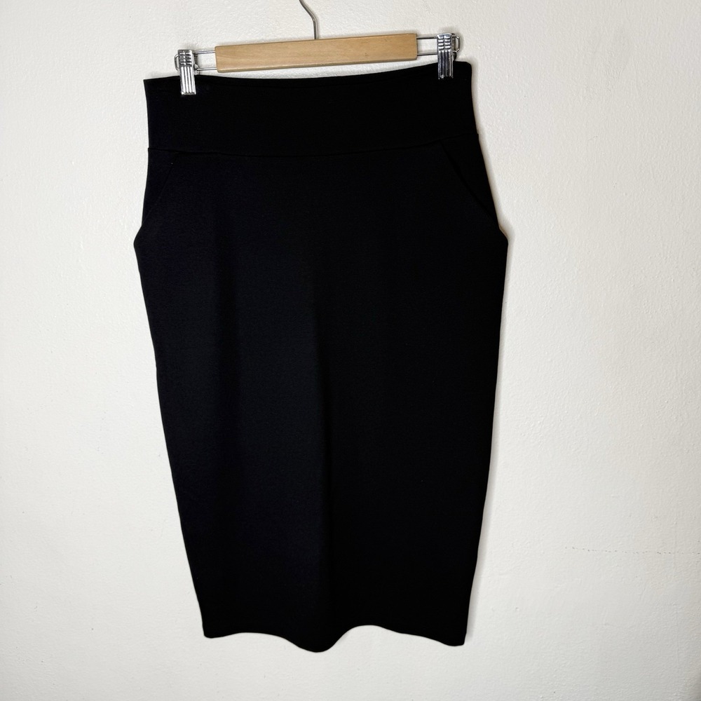 Marcella Vesey Pencil Skirt Black Side Pockets Minimalist Women's Medium